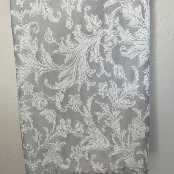 Rachel Zoe Chenille Jacquard Set of 2 Window Panels New Floral Silver/White - Picture 5 of 5
